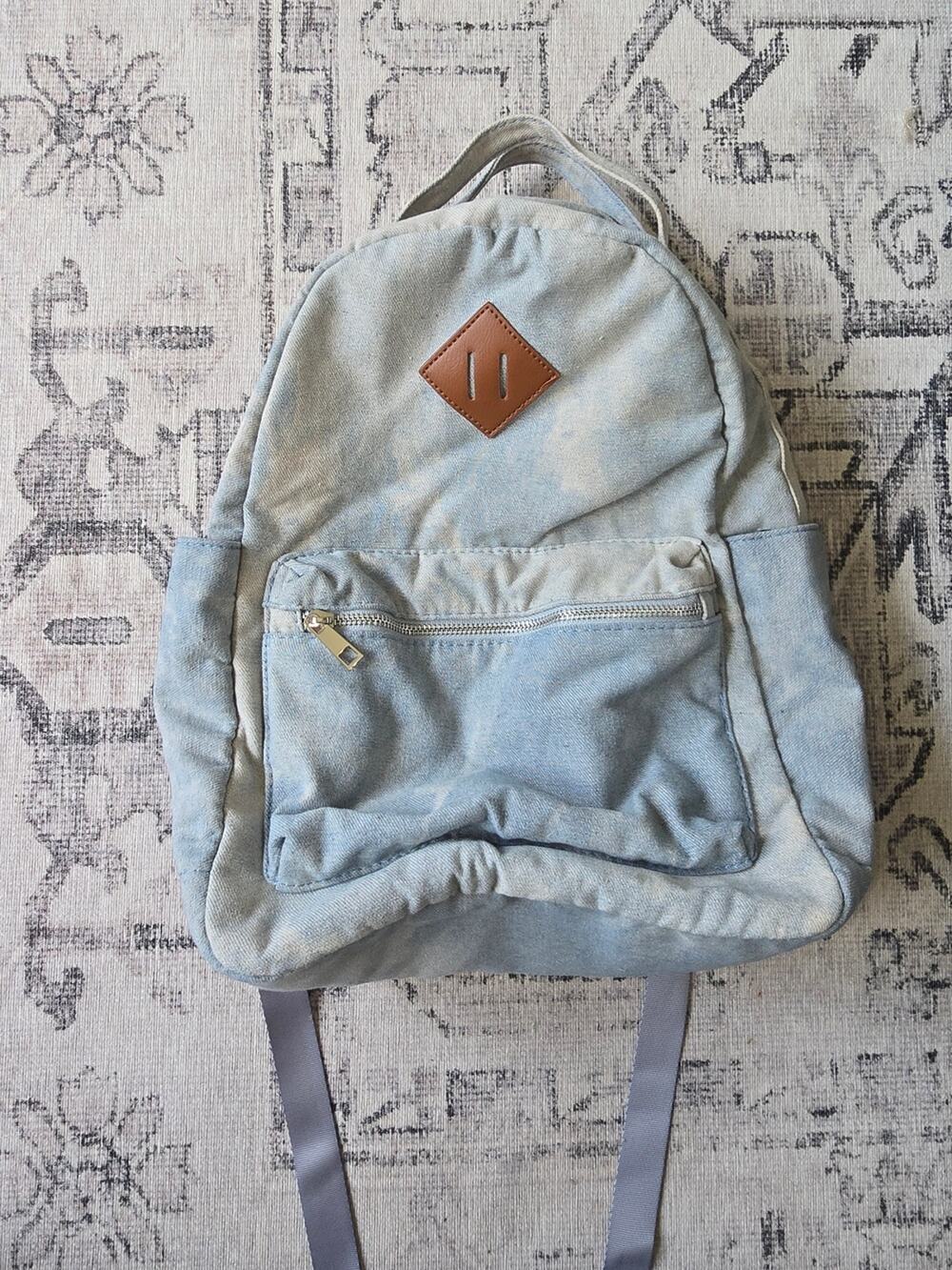 Canvas Daypack Backpack - Light Blue